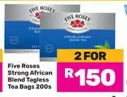 Game Five Roses Strong African Blend Tagless Tea Bags-For 2 x 200s offer