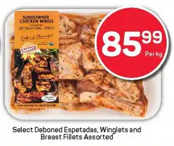 Pick n Pay Select Deboned Espetadas, Winglets and Breast Fillets Assorted offer