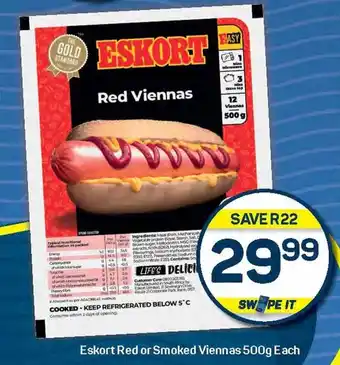 Pick n Pay Eskort Red or Smoked Viennas offer