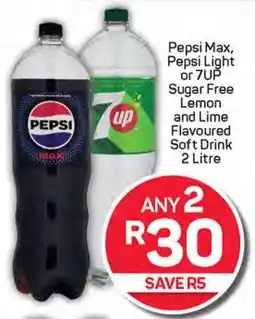 Pick n Pay Pepsi Max, Pepsi Light or 7UP Sugar Free Lemon and Lime Flavoured Soft Drink offer