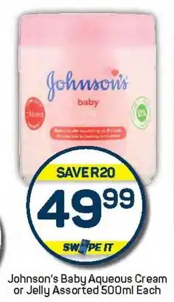 Pick n Pay Johnson's Baby Aqueous Cream or Jelly Assorted offer