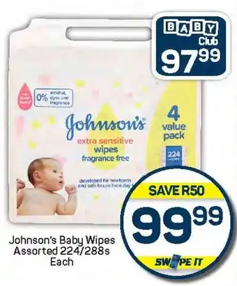 Pick n Pay Johnson's Baby Wipes Assorted offer