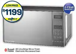 Pick n Pay Russell Hobbs Silver Mirror Finish Electronic Microwave Oven offer