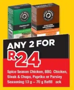 OK Grocer Spice Season Chicken, BBQ Chicken, Steak & Chops, Paprika or Parsley Seasoning Refill offer