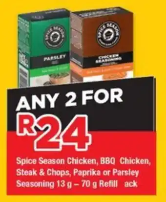 OK Grocer Spice Season Chicken, BBQ Chicken, Steak & Chops, Paprika or Parsley Seasoning Refill offer