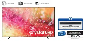 Samsung SAMSUNG 65" Crystal UHD 4K HDR Smart TV DU7000 offer