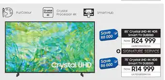 Samsung SAMSUNG 85" Crystal UHD 4K HDR Smart TV DU8000 offer