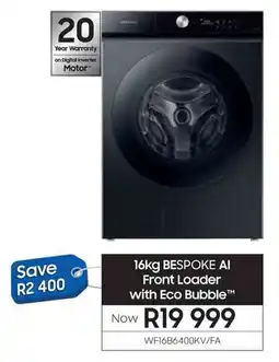 Samsung SAMSUNG BESPOKE AI Front Loader with Eco Bubble offer