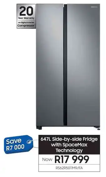 Samsung SAMSUNG Side-by-side Fridge with SpaceMax Technology offer