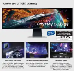 Samsung SAMSUNG 49" Odyssey OLED G95SC, 0.03ms GTG, 240HZ Smart Gaming Monitor offer