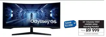 Samsung SAMSUNG 34" Odyssey G55T UWQHD 165HZ Gaming Monitor offer