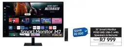 Samsung SAMSUNG 32" Smart Monitor M70D UHD, USB-C with Speakers & Remote offer