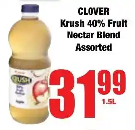 Boxer Superstores CLOVER Krush 40% Fruit Nectar Blend Assorted offer