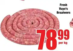 Boxer Superstores Fresh Vuyo's Braaiwors offer