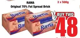 Boxer Superstores RAMA Original 70% Fat Spread Brick offer