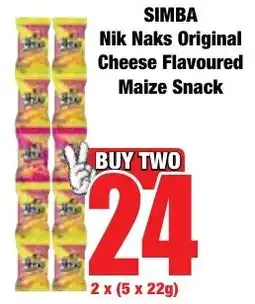 Boxer Superstores SIMBA Nik Naks Original Cheese Flavoured Maize Snack offer