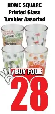 Boxer Superstores HOME SQUARE Printed Glass Tumbler Assorted offer