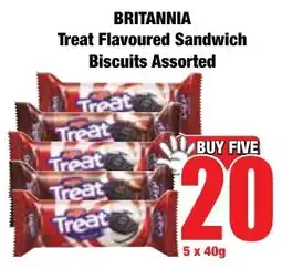 Boxer Superstores BRITANNIA Treat Flavoured Sandwich Biscuits Assorted offer