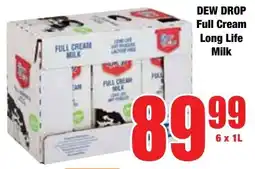 Boxer Superstores DEW DROP Full Cream Long Life Milk offer