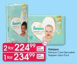 Clicks Pampers Premium Care Disposable Nappies Value Pack offer