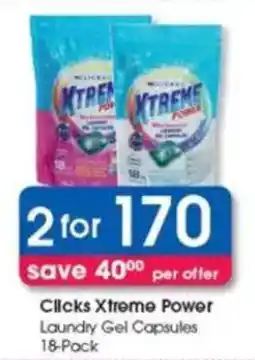 Clicks Clicks Xtreme Power Laundry Gel Capsules offer