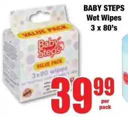 Boxer Superstores BABY STEPS Wet Wipes offer