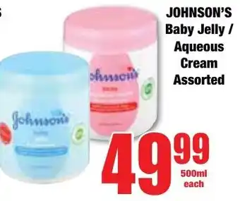 Boxer Superstores JOHNSON'S Baby Jelly/ Aqueous Cream Assorted offer