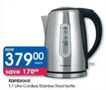 Clicks Kambrook Cordless Stainless Steel Kettle offer