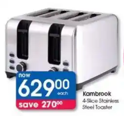 Clicks Kambrook 4-Slice Stainless Steel Toaster offer