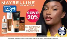 Clicks Maybelline Products offer