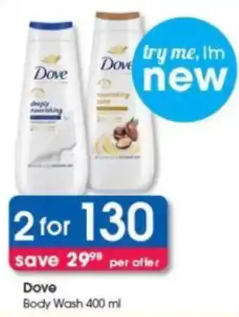 Clicks Dove Body Wash offer