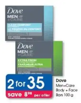 Clicks Dove Men+Care Body + Face Bars offer