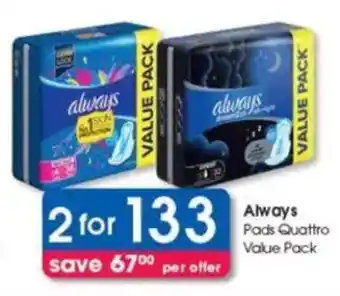 Clicks Always Pads Quattro Value Pack offer