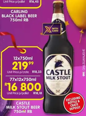 Shoprite Liquor Castle milk stout beer rb offer