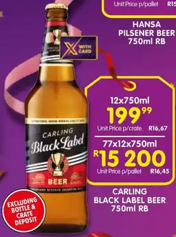 Shoprite Liquor Carling black label beer rb offer