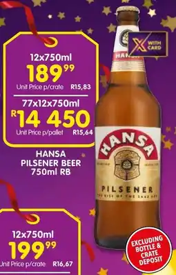 Shoprite Liquor Hansa pilsener beer rb offer