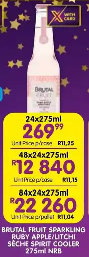 Shoprite Liquor Brutal fruit sparkling ruby apple/litchi sèche spirit cooler nrb offer