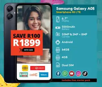 Checkers Samsung Galaxy A05 Smartphone 4G LTE offer