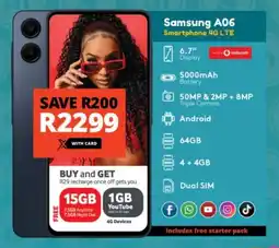 Checkers Samsung A06 Smartphone 4G LTE offer