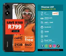 Checkers Hisense U61 Smartphone 4G LTE offer