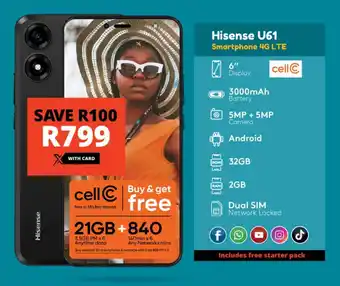 Checkers Hisense U61 Smartphone 4G LTE offer