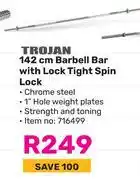 Game Trojan 142cm Barbell Bar With Lock Tight Spin Lock offer