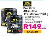 Game NPL Pre Xtrm All-In-One Pre-Workout-120g Each offer