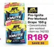 Game NPL Pre-Ignite Pre-Workout Grape-150g offer