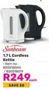 Game Sunbeam 1.7Ltr Cordless Kettle offer