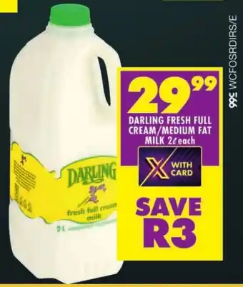 Shoprite Darling fresh full cream/medium fat milk offer