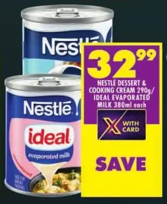 Shoprite Nestle dessert & cooking cream/ ideal evaporated milk offer