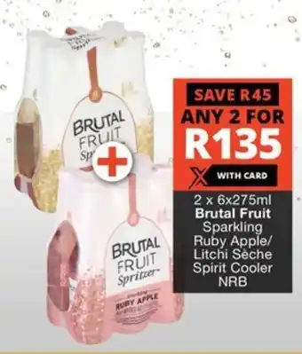 Checkers Liquor Shop Brutal Fruit Sparkling Ruby Apple/ Litchi Seche Spirit Cooler NRB offer