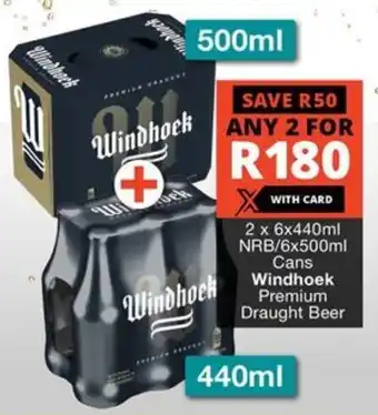 Checkers Liquor Shop Windhoek Premium Draught Beer offer