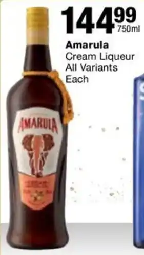 Checkers Liquor Shop Amarula Cream Liqueur All Variants offer